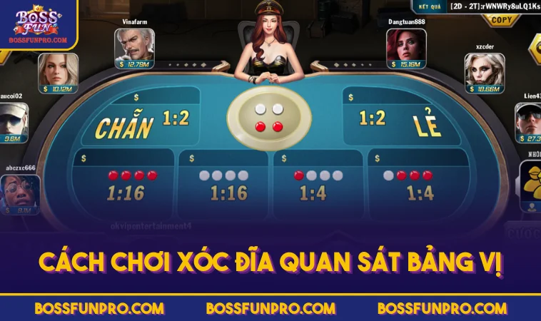 Cách Chơi Xóc Đĩa BOSSFUN Giúp Bạn Tối Ưu Tỷ Lệ Thắng Cược 314 Cách chơi Xóc Đĩa quan sát bảng vị